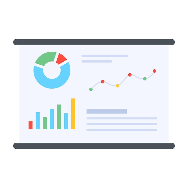 Modern icon of data analysis in flat style 