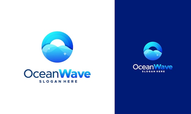 Modern Iconic Ocean Wave logo with waves. Vector illustration