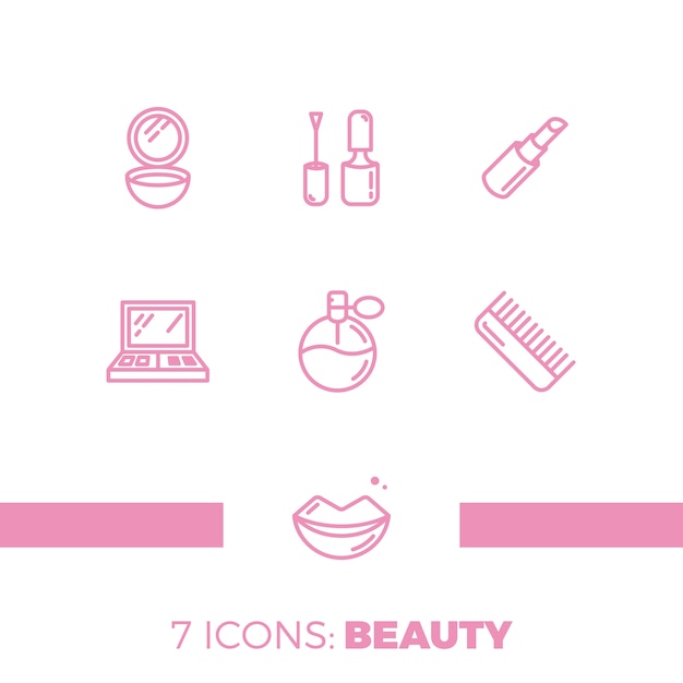 Modern icons set of cosmetics, beauty, spa and symbols collection