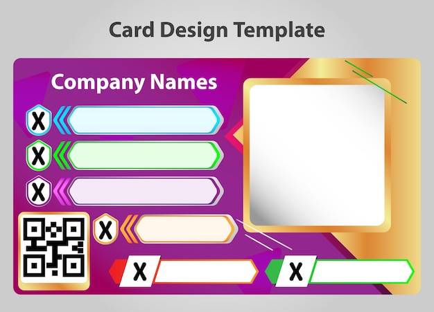 Modern id card Company employee business professional template vector illustration