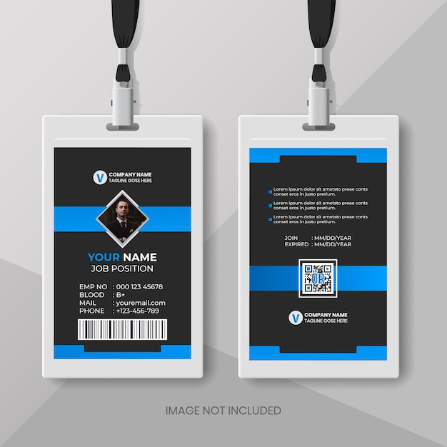 Modern Identity Employee Abstract professional, corporate office Id card design