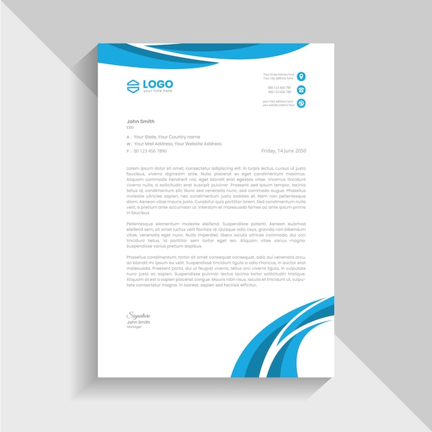 Modern identity letterhead design template