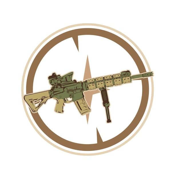 Modern illustration of assault rifles logo