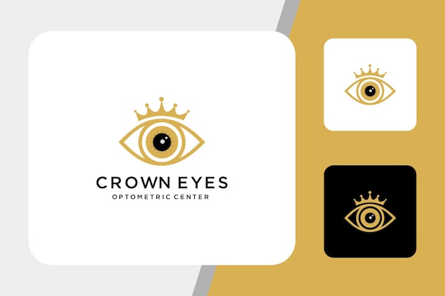 Modern illustration Creative Eye crown Concept Logo Design Template