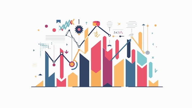 Vector modern increasing graph design for business graphics and web