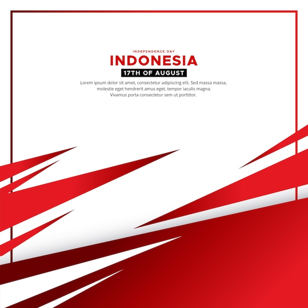 Modern Indonesia Independence Day design Vector with geometric shapes element