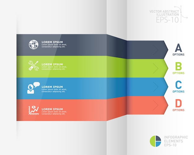 Modern infographic business origami style options banner