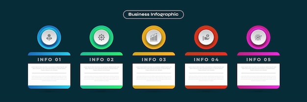 Modern Infographic Design Template with 5 Options or Steps Can be used for Presentation Workflow Layout Diagram or Annual Report Timeline Diagram Presentation Design