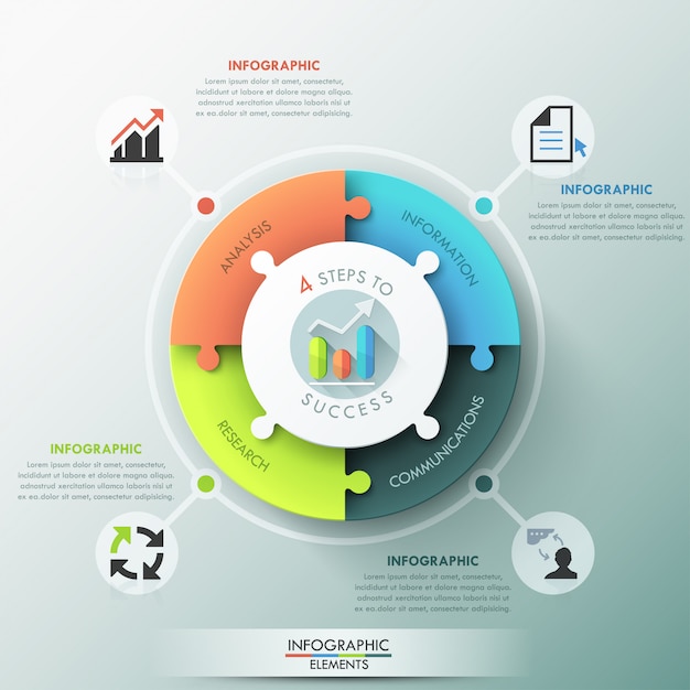 Modern infographic options puzzle chart