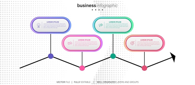 Modern infographic template with 4 steps