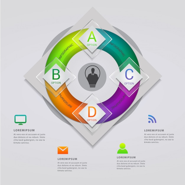 Modern Infographic template with four options