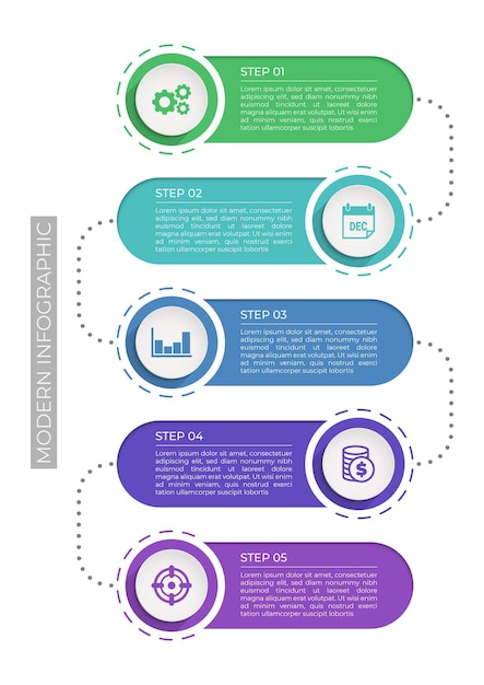 Modern infographics template Presentation business infographic with 5 options