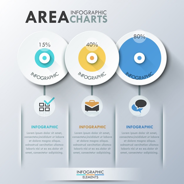 Modern infographics template with paper circles