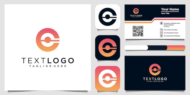 Modern initial letter C logo icon and business card design