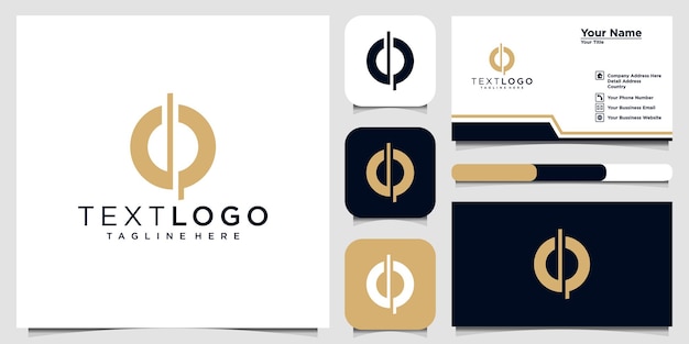 Modern initial letter D and P logo icon and business card design