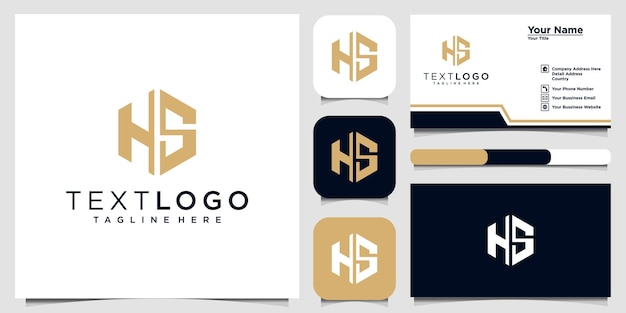 Modern initial letter H and S  logo icon and business card design