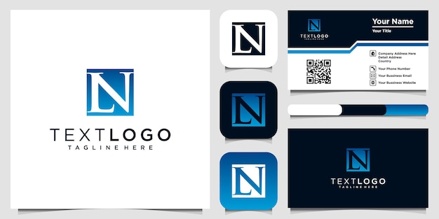 Modern initial letter L and N logo icon and business card design