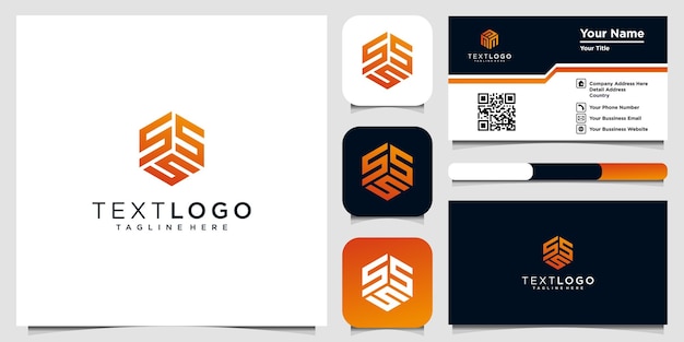 Modern initial letter S logo icon and business card design