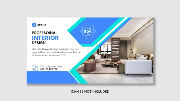 Modern interior social media and web banner template