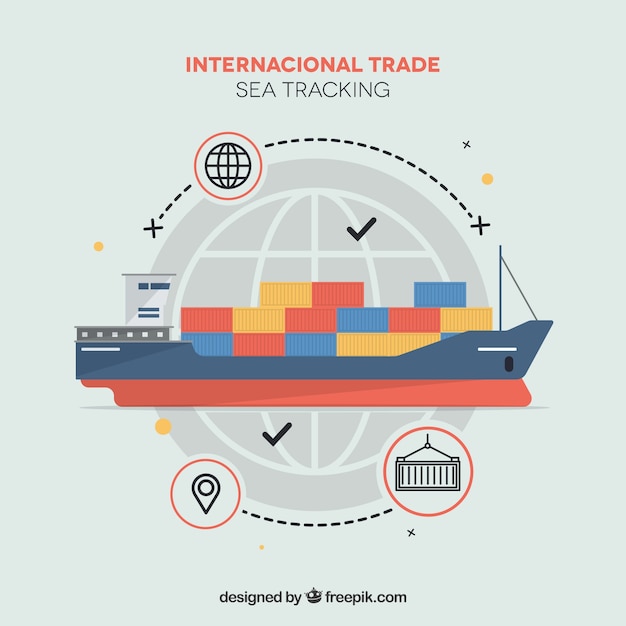 Modern international trade concept with flat design