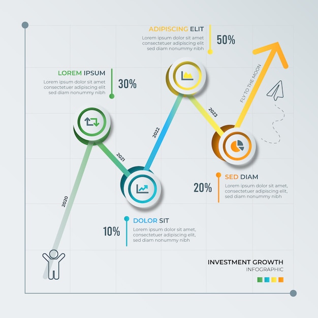 Modern investment growth infographic template