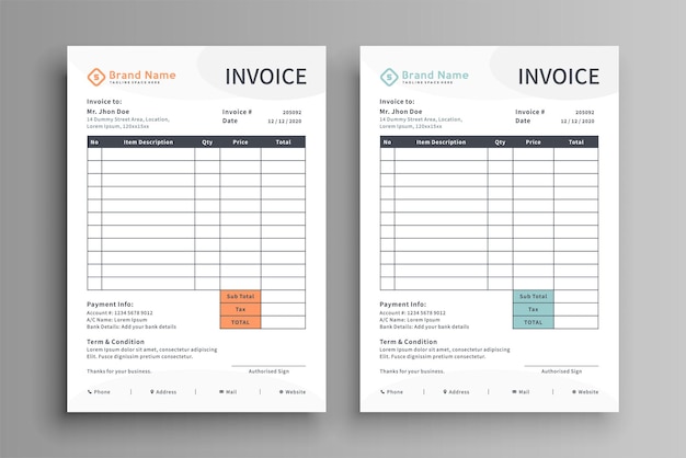 Modern Invoice Design Template