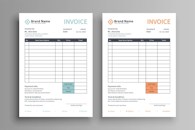 Modern Invoice Design Template