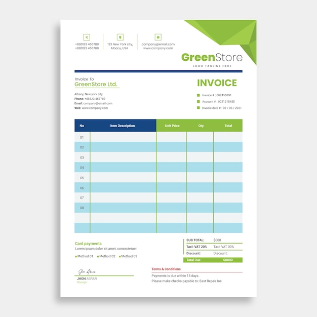 Modern Invoice Quotation template