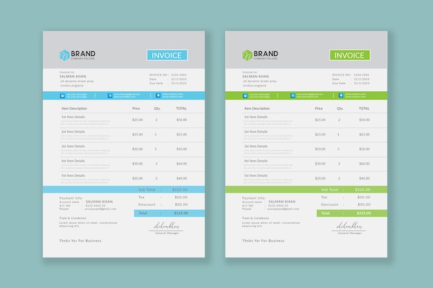 modern invoice template design premium quality