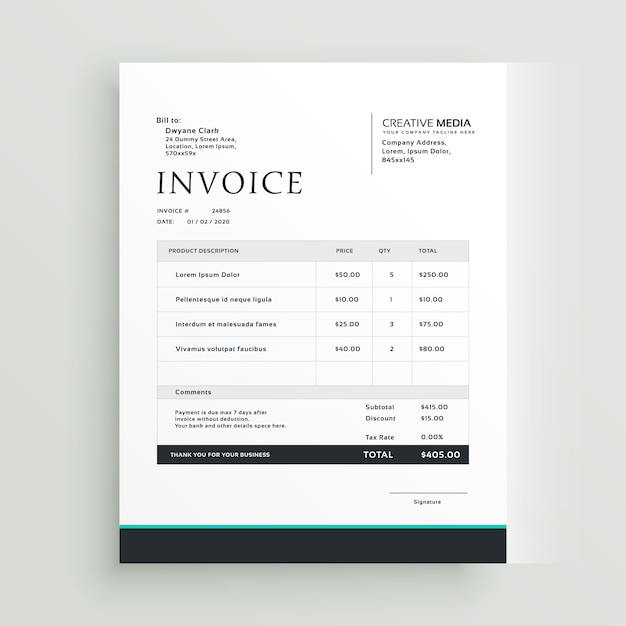 Modern invoice template