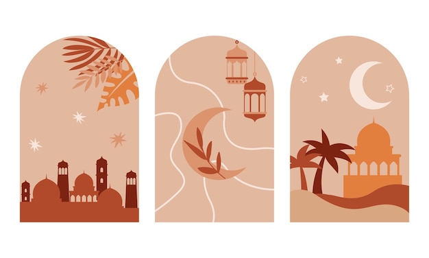 Modern Islamic landscape minimalist illustration design