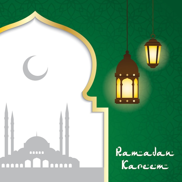 Modern Islamic ramadhan greeting card and poster