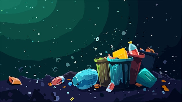 Vector modern isolated trash design in vector style illustration