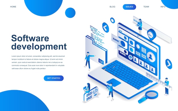 Modern isometric design concept of Software Development