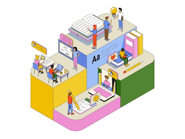 Modern Isometric Illustration design Education