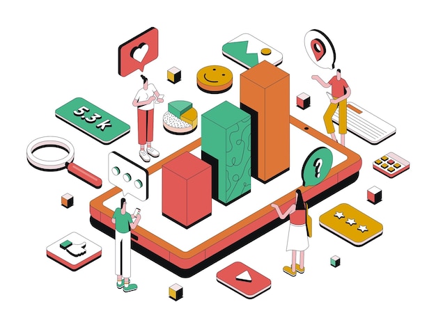 Modern Isometric Illustration design SMM