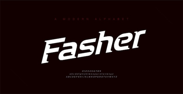 modern italic alphabet fonts and number. Typography