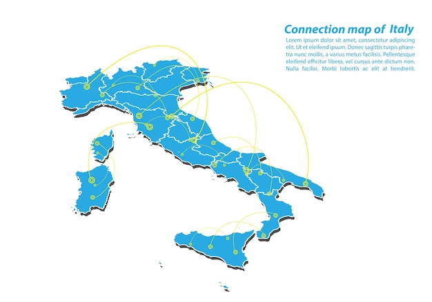 Modern of italy Map connections network design