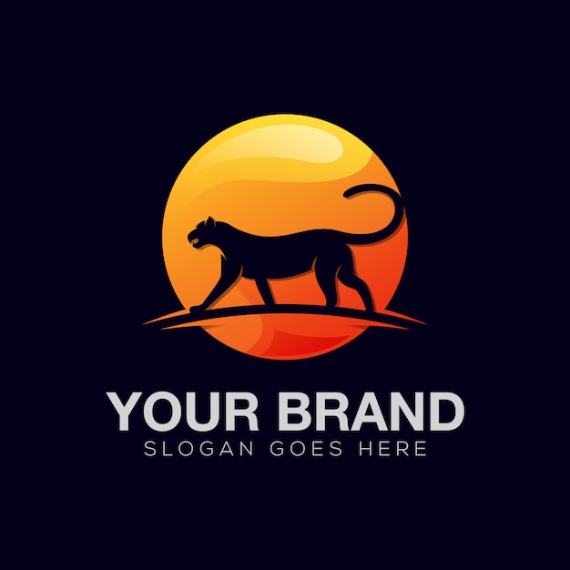 Modern jaguar or panther gradient logo design for your business brand