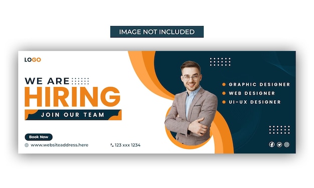 Modern job hiring cover banner design template for company, corporate, business