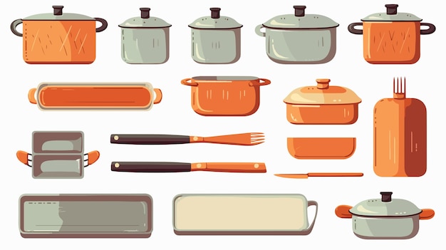 Modern Kitchenware Items and Dishware for Cooking Preparation