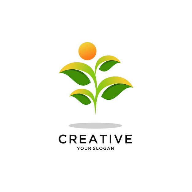 Modern leaf logo design