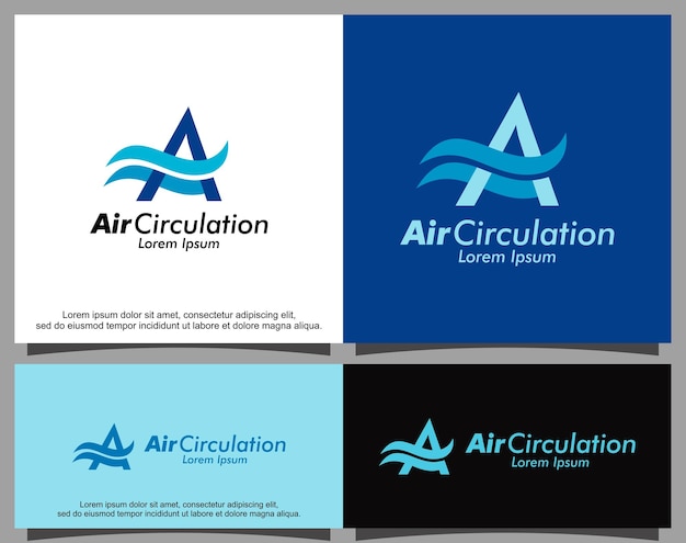 Modern letter A and airflow logo template