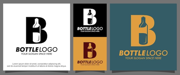 Modern letter B and bottle logo template