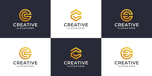 Modern letter c logo design collection.