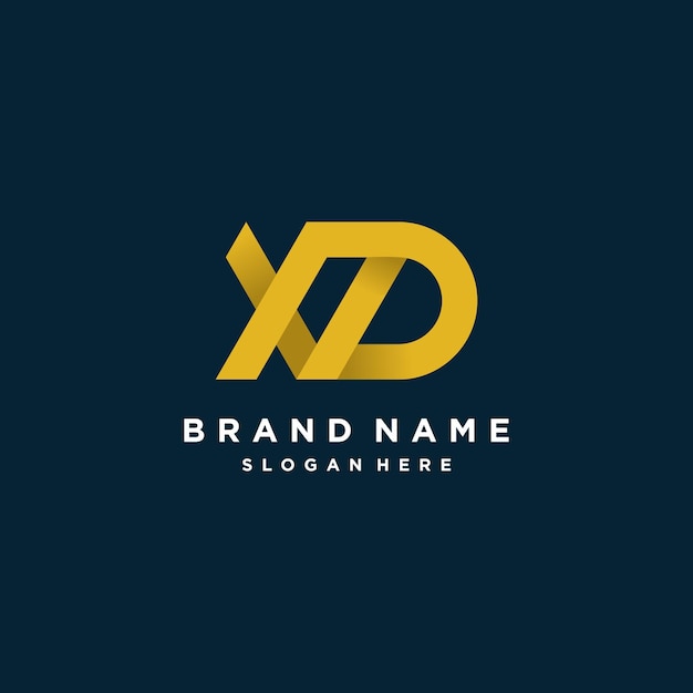 Modern letter D combination with creative concept logo design Premuim Vector