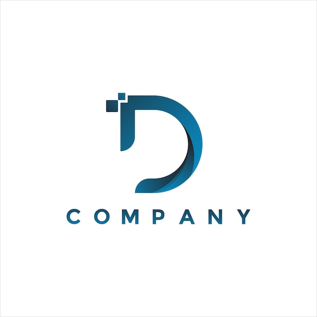 Modern letter D data logo illustration design