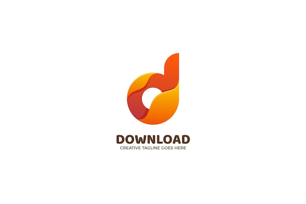 Modern Letter D Gradient Colorful Logo Template