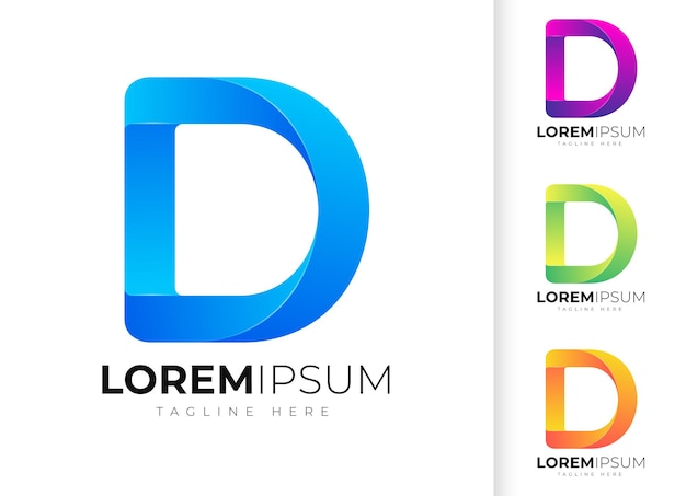 Modern letter d logo design template