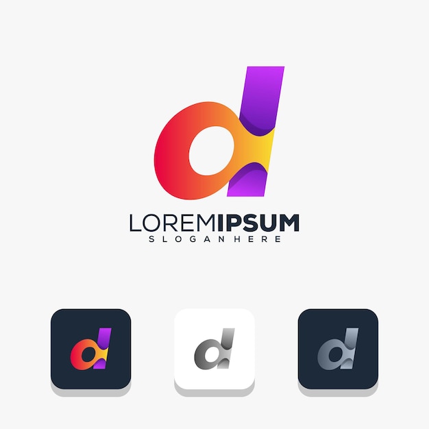 Modern letter d logo design